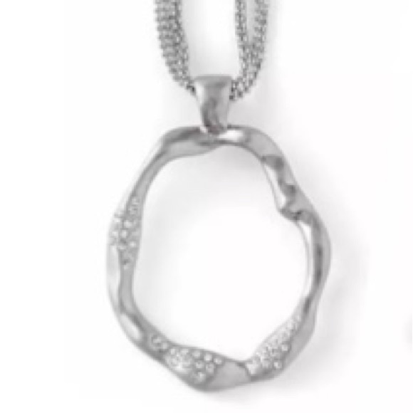 Lia Sophia “Wanderlust” 30-33” long Silver necklace with clear cut crystals. - Picture 6 of 8